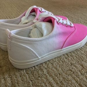 J. Crew Harbor Dip-Dye Sneakers in Soft Fuchsia, Size 8